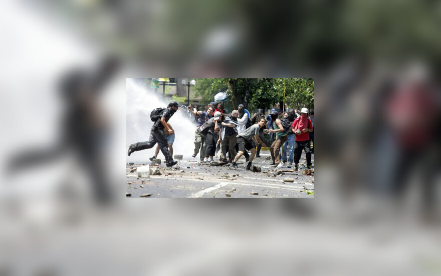 Demonstrantai Čilėje susirėmė su policija