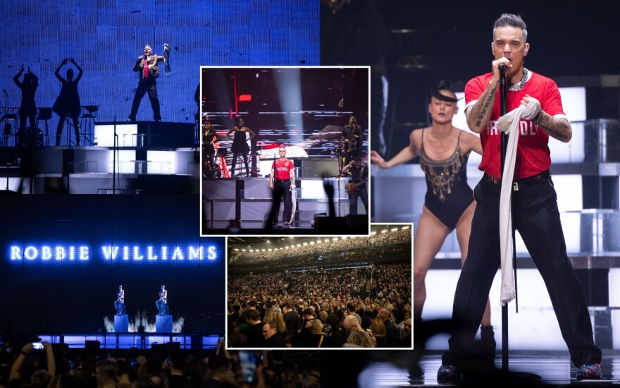 Robbie Williamso koncerto akimirkos