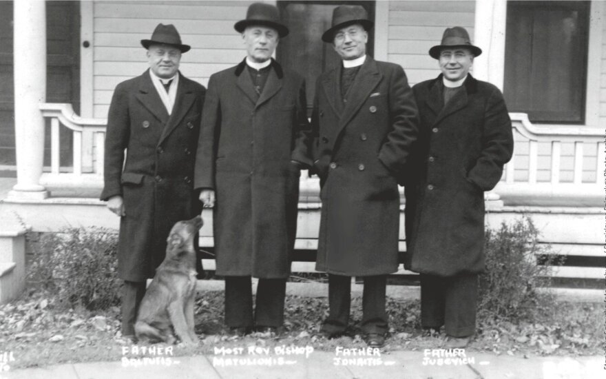 Blessed Teofilius Matulionis  in the USA in 1936. Second from the left