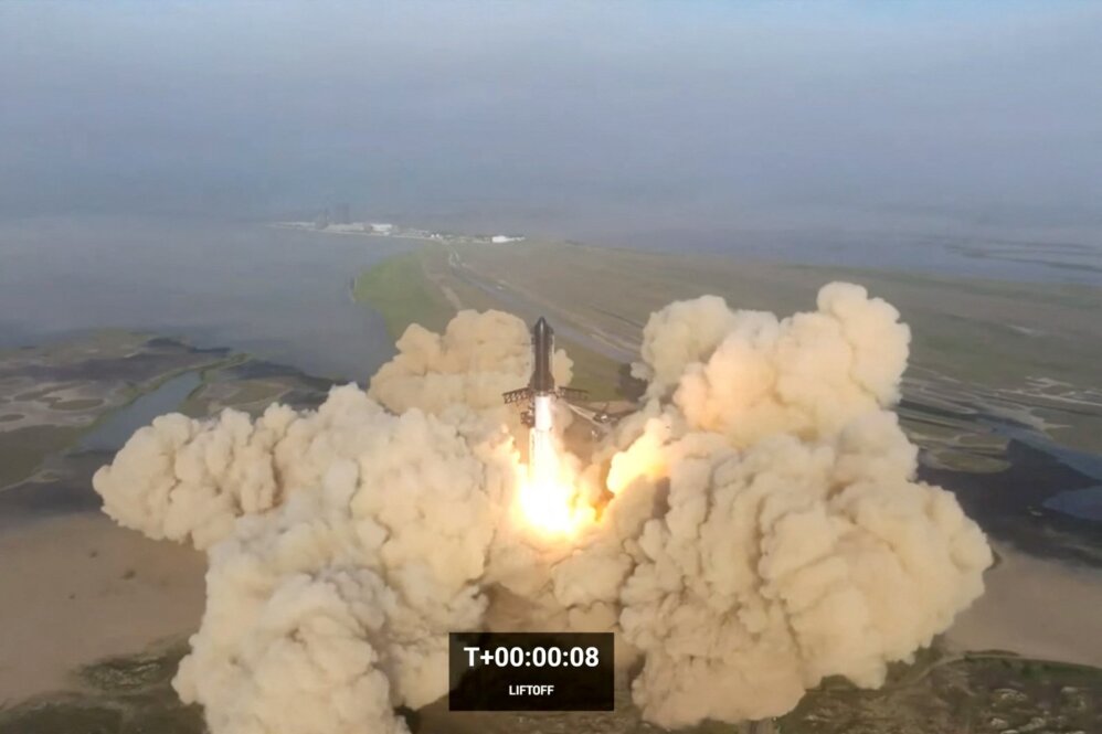 „SpaceX“ raketų komplekso „Starship“ paleidimas