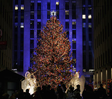 Rokfelerio centre Niujorke atidengiama Kalėdų eglutė