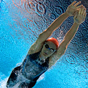 Prancūzijos plaukikė Laure Manaudou. 