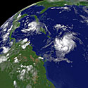 Palydovinė tropinės audros nuotrauka