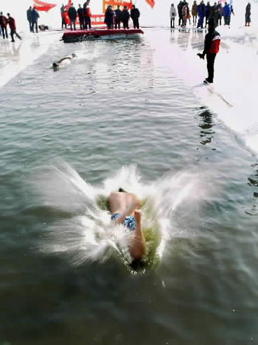 Plaukikas eketėje Kinijoje