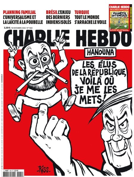 Tikrasis 2022 m. lapkričio 16 d. „Charlie Hebdo“ viršelis