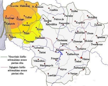 žemaičių kalbos dialektų žemėlapis